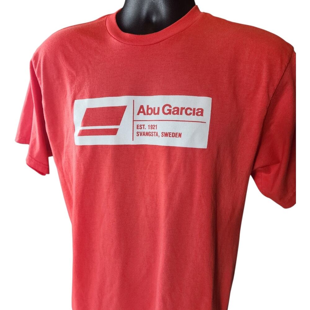 Abu Garcia Logo T Shirt Mens Large Fishing Sportswear Graphic Tee Short Sleeve